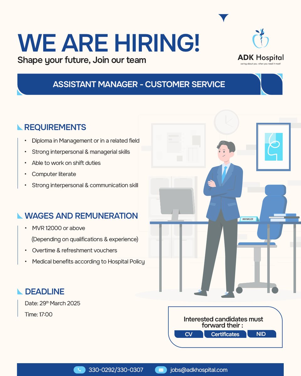 ADKHospital's tweet photo. Job Opportunity!
#TeamADK #ADKHospital https://t.co/jvqfZiv7TX