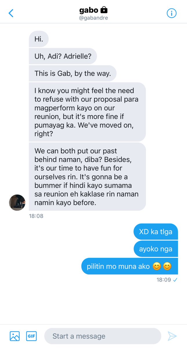 coupofwon's tweet photo. alumni homecoming
— a jeongcheol filo au.
nakamove on naman na daw silang dalawa e. okay naman na daw. ilang taon na din daw yun. edi pwede silang sumama sa batch reunion nang mapayapa? pero bakit si gabo (sc) nanaman ang nasa utak ni adi (jh) kapag magsusulat na siya ng kanta? https://t.co/34CHYWn9PP