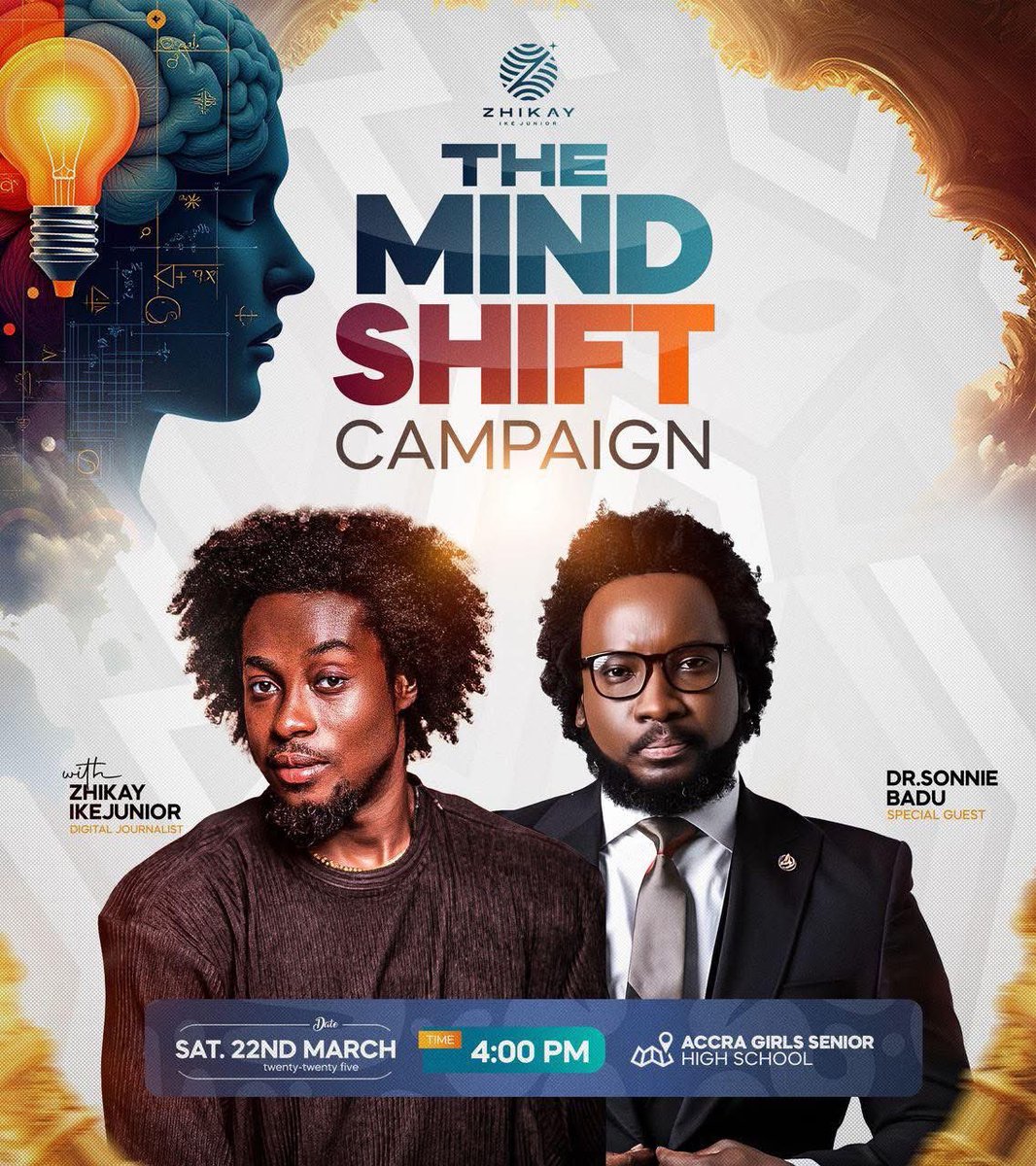 GosProOfficial's tweet photo. Join the Zhikay Ikejunior Mindshift Campaign Train this Saturday, 22nd March 2025, at 4pm as we empower the next generation at Accra Girls Senior High School!

Don't miss out on this inspiring event! See you on Saturday at 4pm! https://t.co/84CeusgWY9