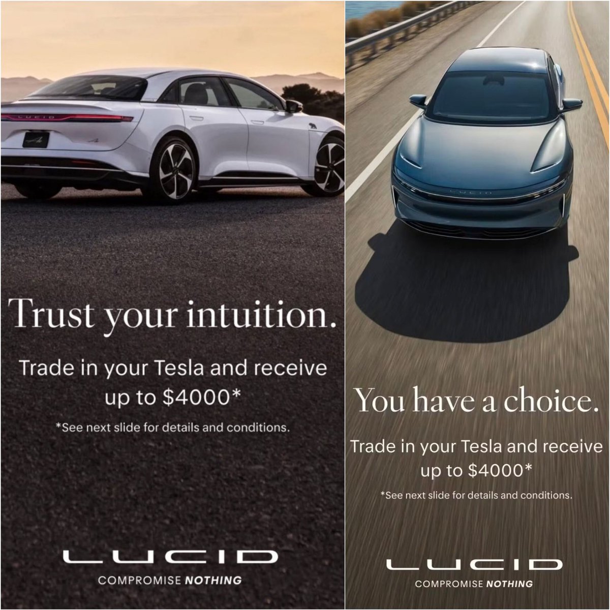 WhiteMillions's tweet photo. Lucid is finally stepping up their marketing

$LCID 𓄀 https://t.co/QuaTPUFwJh