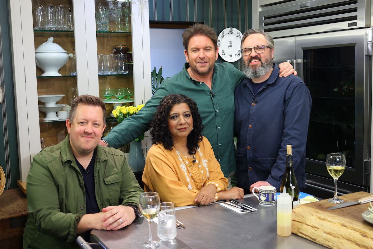 Sat_James Martin (@sat_jamesmartin) on Twitter photo In the house with James today...<a href="/Asma_KhanLDN/">Asma Khan</a> , <a href="/APWChef/">Ashley Palmer-Watts</a>, <a href="/jonny5lake/">Jonny Lake</a> and former Wham! star and author <a href="/PepsiDemacqueC/">Pepsi DemacqueC</a>! Fish, chocolate fondants, khichree and a whole host more are on the menu! 9.30am <a href="/ITV/">ITV</a> In the house with James today...<a href="/Asma_KhanLDN/">Asma Khan</a> , <a href="/APWChef/">Ashley Palmer-Watts</a>, <a href="/jonny5lake/">Jonny Lake</a> and former Wham! star and author <a href="/PepsiDemacqueC/">Pepsi DemacqueC</a>! Fish, chocolate fondants, khichree and a whole host more are on the menu! 9.30am <a href="/ITV/">ITV</a>