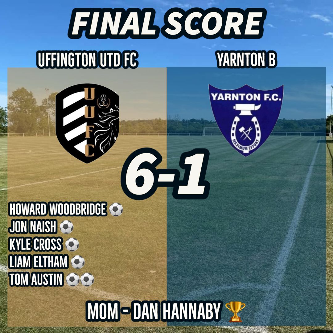 An excellent start to the weekend last night, as the 1st Team ran out 6-1 winners vs <a href="/YarntonFC/">Yarnton FC</a> B in WDFA D2.

<a href="/wdfafootball/">Witney & District FA</a>