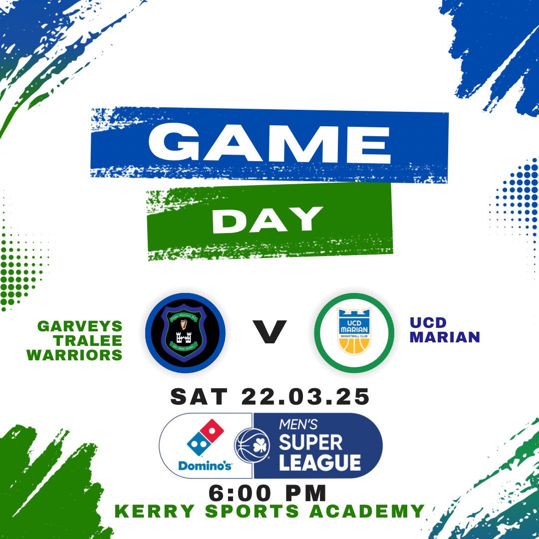 Garveys Tralee Warriors (@warriors_bc) on Twitter photo ๐จ ๐๐๐๐๐๐๐!๐จ
The Super League Quarter Final is HERE! ๐๐ฅ
GARVEYS Tralee Warriors ๐ UCD Marian
๐ Kerry Sports Academy | โฐ 6PM Tonight
Win or go home โ letโs do this! ๐ช๐ฅ
Get your tickets & bring the noise! ๐๏ธ๐ฅ
#TraleeWarriors #PlayoffBasketball #WinOrGoHome ๐จ ๐๐๐๐๐๐๐!๐จ
The Super League Quarter Final is HERE! ๐๐ฅ
GARVEYS Tralee Warriors ๐ UCD Marian
๐ Kerry Sports Academy | โฐ 6PM Tonight
Win or go home โ letโs do this! ๐ช๐ฅ
Get your tickets & bring the noise! ๐๏ธ๐ฅ
#TraleeWarriors #PlayoffBasketball #WinOrGoHome