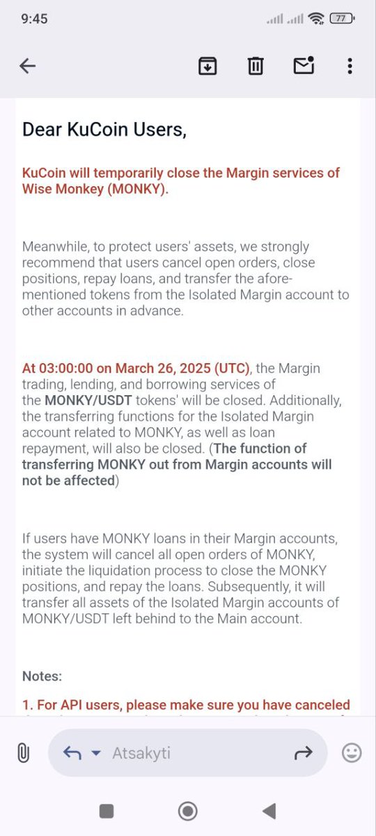 fisbination's tweet photo. @kucoincom What a damn collaboration?!! Kucoin is delisting Monky https://t.co/e1O4doE32x