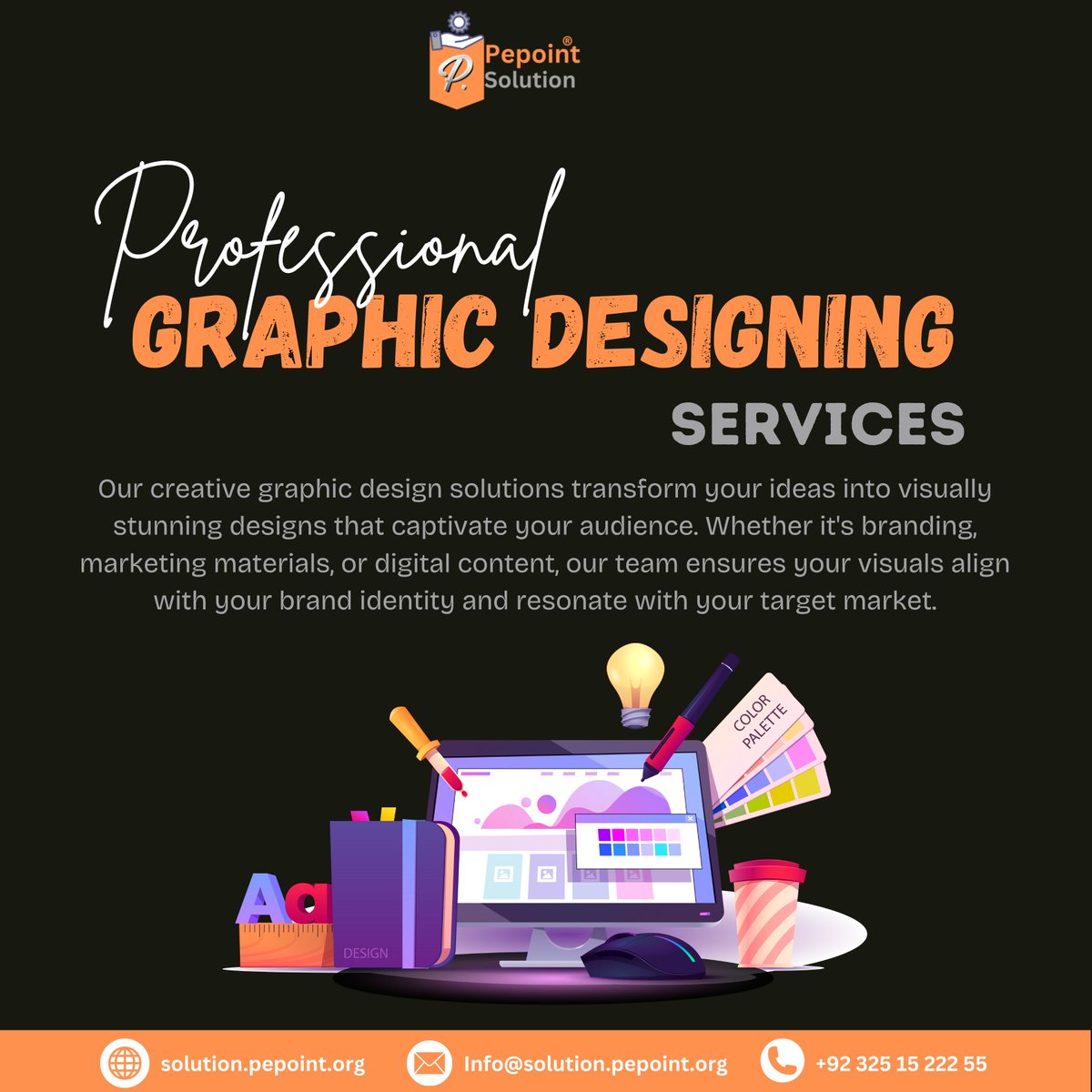 sloutionpepoint's tweet photo. 🎨 Professional Graphic Designing Services! 🚀
Our expert designers create:
✅ Unique Branding &amp; Logo Designs
✅ Marketing &amp; Social Media Graphics
✅ Creative Digital Content
📩 Let’s bring your ideas to life!
🌐https://t.co/o7Ttnmjy38
 | 📧 Info@solution.pepoint.org https://t.co/eNcuYXpvoC