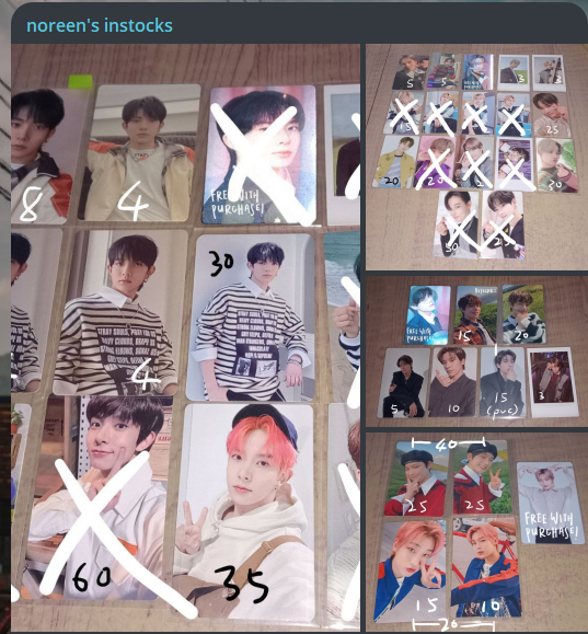 teefiestrades's tweet photo. wts my pc collection!! 
details can be found in my telegram channel! do take a look if you're interested <3 got lots more that i couldn't incl in pics
all prices are negotiable, want to clear fast^^
https://t.co/Jy4fQzBnWu
#pasarnct #pasarATEEZ #pasarenhypen https://t.co/BsRMCGtVIX
