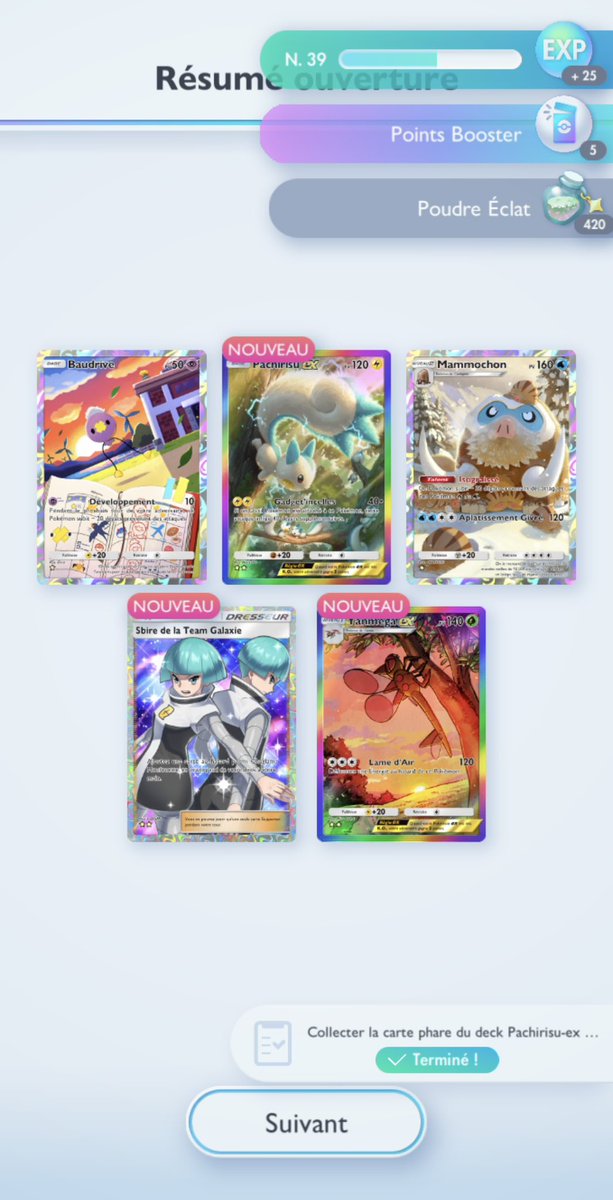 MnChasles's tweet photo. @PokemonTCGP_FR https://t.co/1uQsLeeFiM