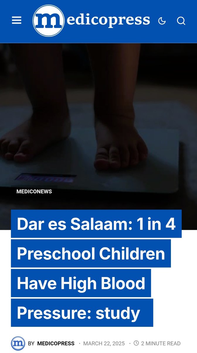 MedicoPressTZ's tweet photo. 👉This study is a wake-up call that there is need to pay attention to children’s health even at a very young age, especially in the context of the rising NCDs.

⤵️ https://t.co/R6pQ1S4X3t https://t.co/y3BT6A5hkX
