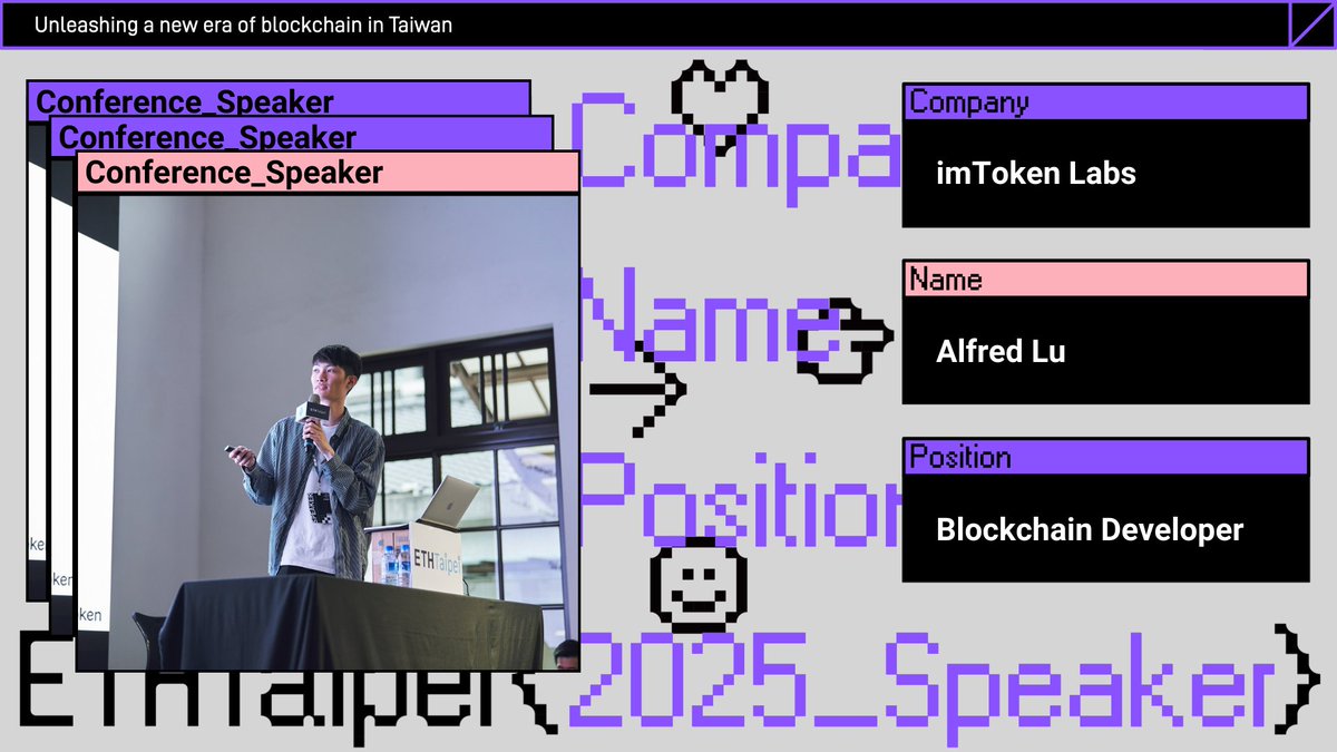 EthTaipei's tweet photo. User experience is at the heart of blockchain adoption, and wallet infrastructure and chain abstraction are leading the way in making Web3 more seamless, secure, and accessible. 
In this wave of ETH Taipei speaker announcements, meet four experts pioneering next-generation wallet solutions and chain abstraction frameworks that are redefining how we interact with Ethereum and beyond.
​
Nic (@NICLin619) – imToken Labs
​
Current AA wallets bundle complex validation logic with asset storage, limiting flexibility and security. Nic, a researcher and blockchain developer at @imTokenOfficial , introduces Validation Centric Design, a new approach that enables faster development iterations while giving users greater wallet interoperability.
His talk, "Validation Centric Design: Agile and Safe Development for Devs, an Interchangeable AA Wallet for Users," explores how this model improves AA architecture and reduces vendor lock-in.

Alfred Lu (@murmurlu) – imToken Labs
​
ERC-4337 enables Account Abstraction, but implementing it across Layer 2 networks is far from straightforward. Variations in protocol design, fee structures, key management, and contract accessibility introduce significant challenges.
As a blockchain developer at @imTokenOfficial  researching AA and Layer 2 solutions, Alfred Lu will explore why ERC-4337 isn't as simple on L2s, covering issues like ownership transfer, multi-chain accounts, gas fee mechanisms, and infrastructure differences.

Nam Chu Hoai (@nambrot) – Hyperlane
​
As Ethereum scales through rollups and L2s, the ecosystem faces growing fragmentation across liquidity, tooling, and settlement layers. Intents have emerged as a powerful abstraction to simplify user experience.
Nam Chu Hoai, CTO of @hyperlane , introduces the Open Intents Framework, a public good initiative to make cross-chain intents interoperable and composable. His talk, "Unlocking the Power of Intents: Building Composable and Open Infrastructure for Ethereum" explores how shared standards and open infrastructure can unify Ethereum’s multi-domain future.

Eda AKTURK (@edatweets_) – Hyperlane
​
In a fragmented blockchain ecosystem, interoperability is key to building seamless cross-chain experiences. Eda Akturk, Developer Advocate at @hyperlane , is focused on making cross-chain development more accessible through education and tooling.
Her talk, "Intro to Cross-chain Messaging & Launching your ERC-20 Token Bridge with Hyperlane," offers a hands-on look at the cross-chain messaging landscape and how developers can use Hyperlane Warp Routes to launch custom ERC-20 token bridges.

From wallets to intent-based infrastructure, these speakers are building the tools that make Web3 more seamless, secure, and user-friendly. Whether it's simplifying cross-chain development or rethinking wallet architecture, their work is shaping the next generation of Ethereum user experience.
​
More speakers are on the way—stay tuned as we continue unveiling the builders pushing Ethereum forward.
​
📍 Join us at ETH Taipei: https://t.co/4wPTbgwkyU
🎟️ Get your tickets now: https://t.co/8jisOzNlA2