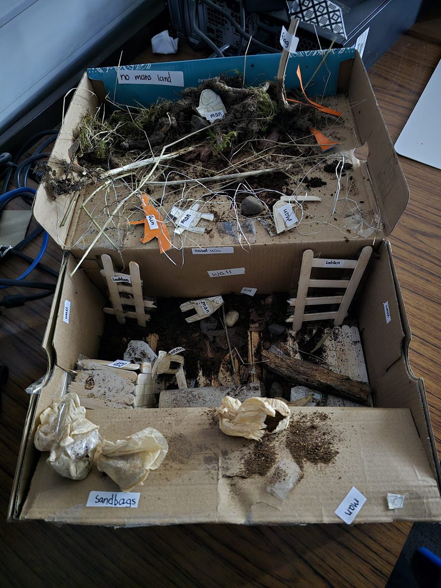 sanquharacademy's tweet photo. In History S1 recently created shoebox model trenches to showcase their learning. They all achieved their Archeology Scotland Heritage Hero Detective Award. Fantastic work from @MissDV_History and S1! https://t.co/fK6Aw3lve2