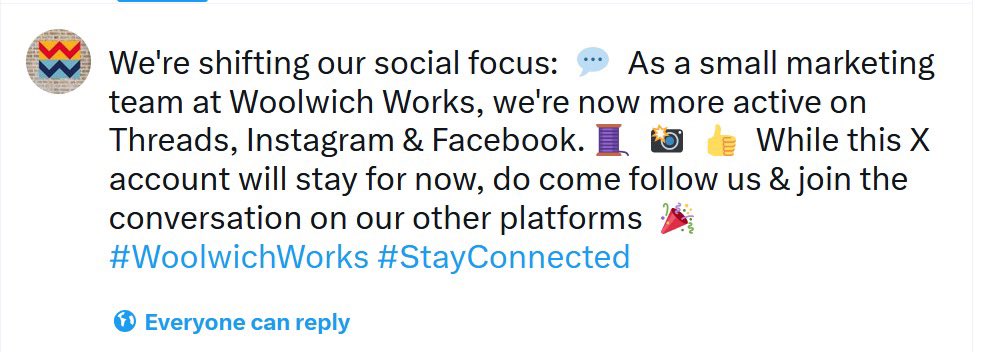 Woolwich Works tweet media