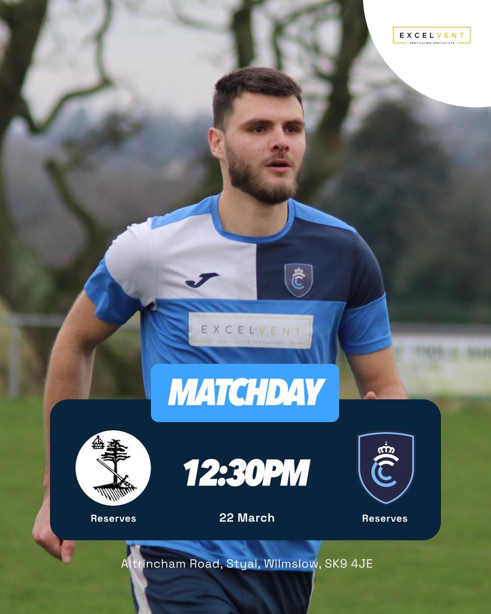 𝗠𝗮𝘁𝗰𝗵𝗱𝗮𝘆! 

⚽️<a href="/styalfc/">Styal Football Club</a> Reserves v <a href="/CreweFCReserves/">Crewe FC Reserves</a> 

🗓 22/03/25

🏆 <a href="/CheshireFL/">Cheshire Football League ⚽️</a> Reserve Division One

🕑 2pm Kick Off

📍Altrincham Road, Styal, Wilmslow, SK9 4JE

👋🏻 See you there!