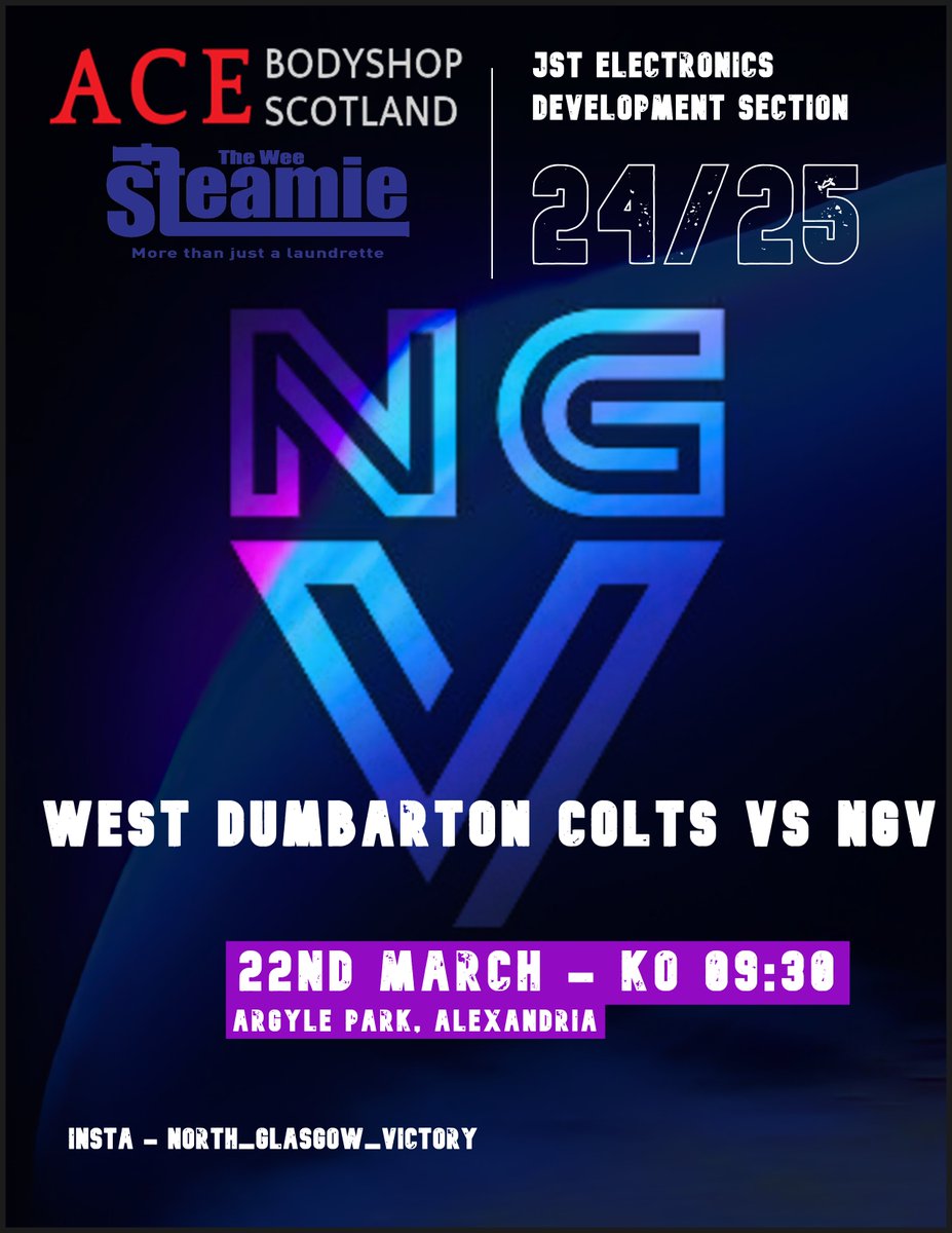 MATCHDAY

This morning we travel through to Alexandria to face West Dumbarton Colts. 

KO 09:30 at Argyle Park Pitches

🔵⚪️
