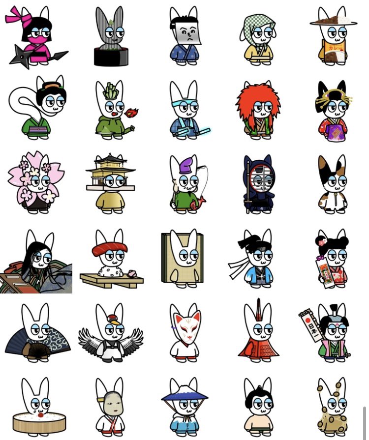 昨日HEXAで㊗️初お迎えのラビかるたシリーズ🇯🇵
データとして背景なしも保存してるんだがまじ可愛すぎ(自分で言う)
販売しているのは背景ありのかるたバージョン☺️「日本」に関するものばかり☺️

是非見てみてください🥰↓
nft.hexanft.com/users/mAj3eIqn…
#HEXANFT <a href="/HEXANFT/">HEXA（ヘキサ）</a>