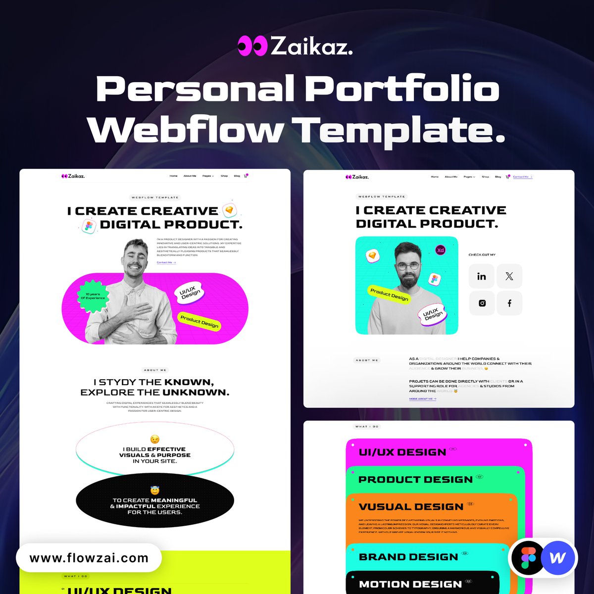 flowzaiofficial's tweet image. Portfolio @Webflow Template
Zaikaz is the ultimate Webflow template for designers, web developers, digital marketers, and creative professionals.
#NoCodeDevelopment #WebsiteDesign #WebflowTemplates