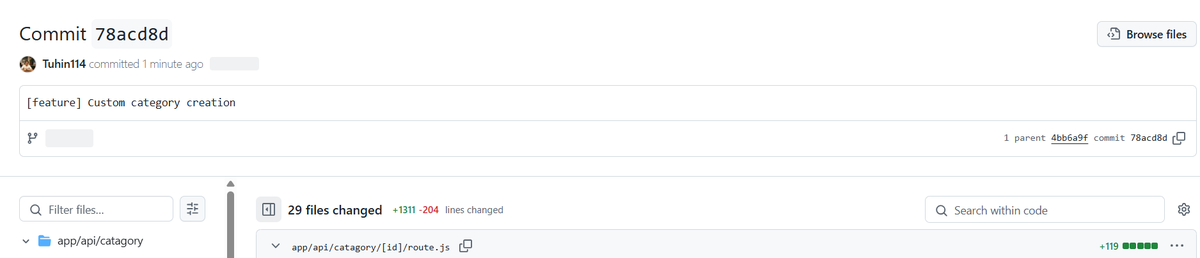 4334Tuhin's tweet photo. Last 1 week project code progress. 
Created a new feature.

29 files changed, 1300+ lines of codes🤯

#buildinpublic #letsconnect #WebDevelopment https://t.co/SzjKUl3gDP