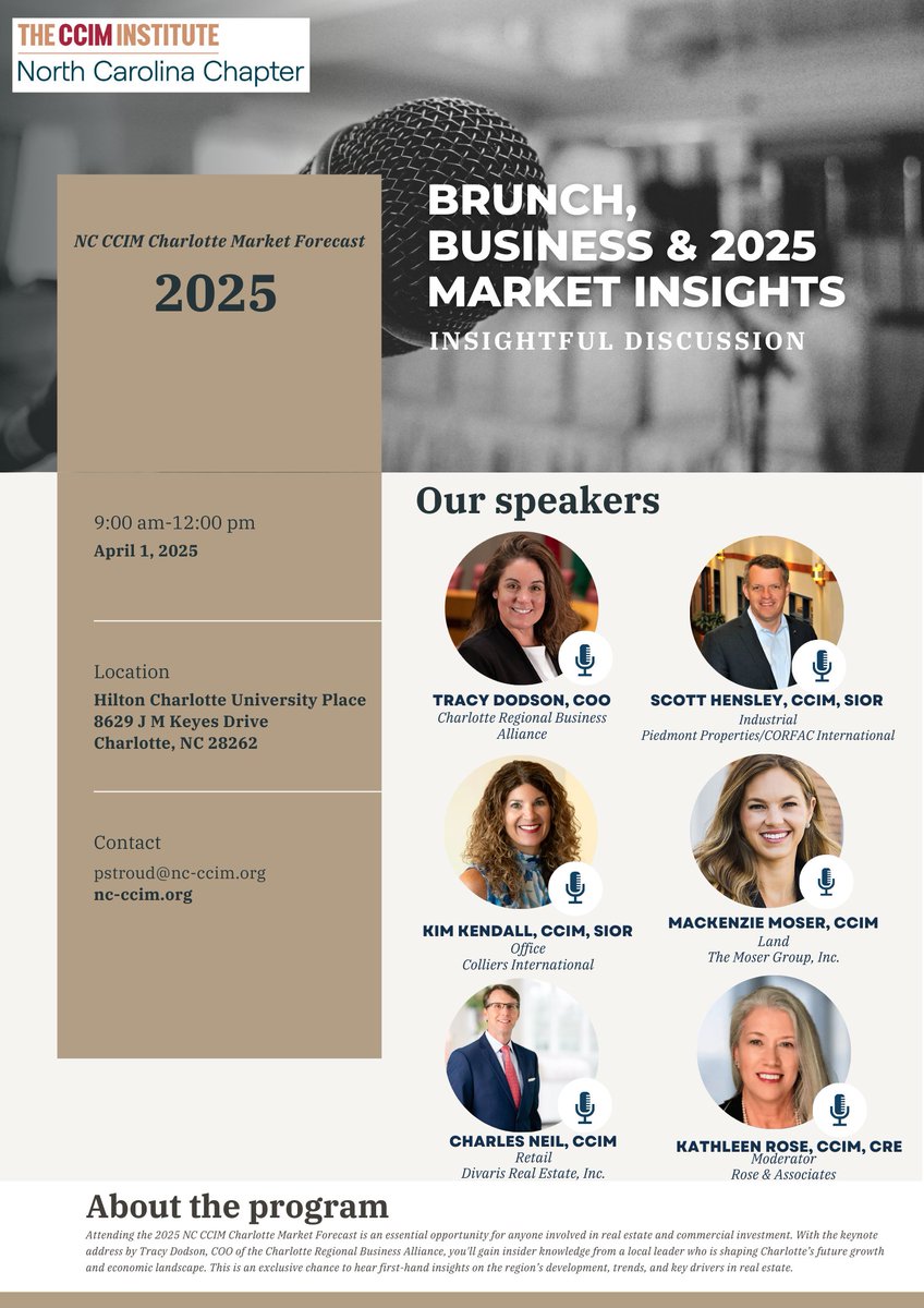 nc_ccim's tweet image. Don’t wait—grab your tickets NOW bit.ly/4l1wuI7 the 2025 #NCCCIM Charlotte Market Forecast Brunch on April 1! 🗓️🍽️ It’s the perfect opportunity to connect, learn, and get ahead on market insights. See you there! #CharlotteMarketForecast #CLTCRE #CRENC #CCIM