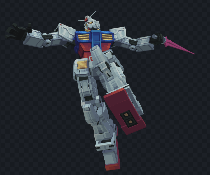 YYbwr's tweet image. 高达RX78-2(Gundam RX78-2)
#blockbench #pixelart #lowpoly #Minecraft #Gundam