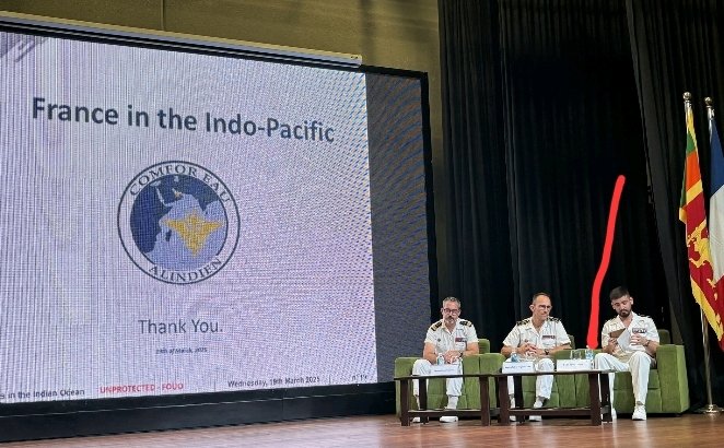 Organised by <a href="/Kotelawala_uni/">KDU</a>, RADM  Lainé gave an insightful 
presentation on 🇨🇵's action in the Indo-Pacific Maritime space &amp; deployment of  🇨🇵 naval air group &amp; actions at sea against  nacro-trafficking.