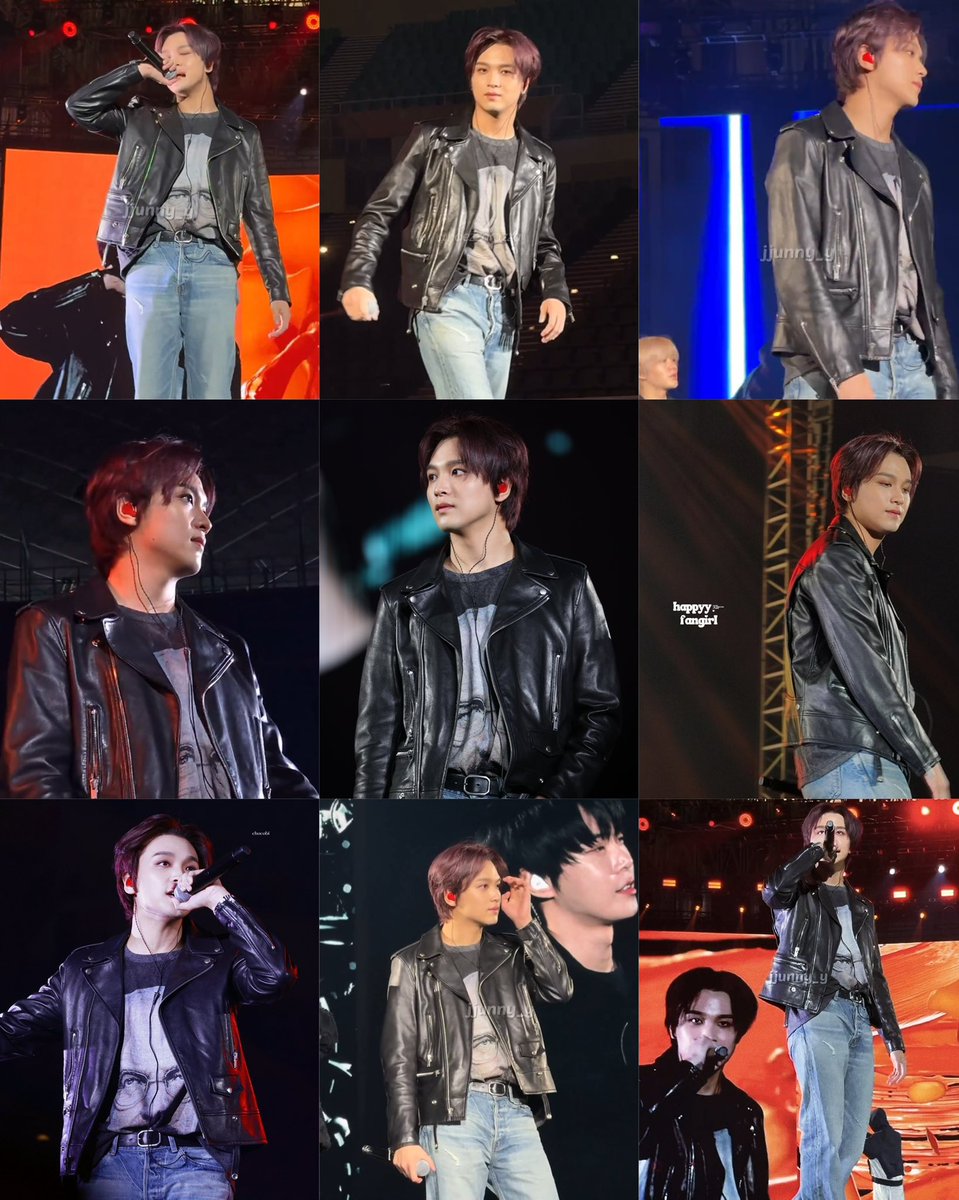 gak ada yang lebih ganteng lebih attractive lebih mempesona selain haechan outfit black tshirt leather jaket celana jeans rambut yang otw gondrong