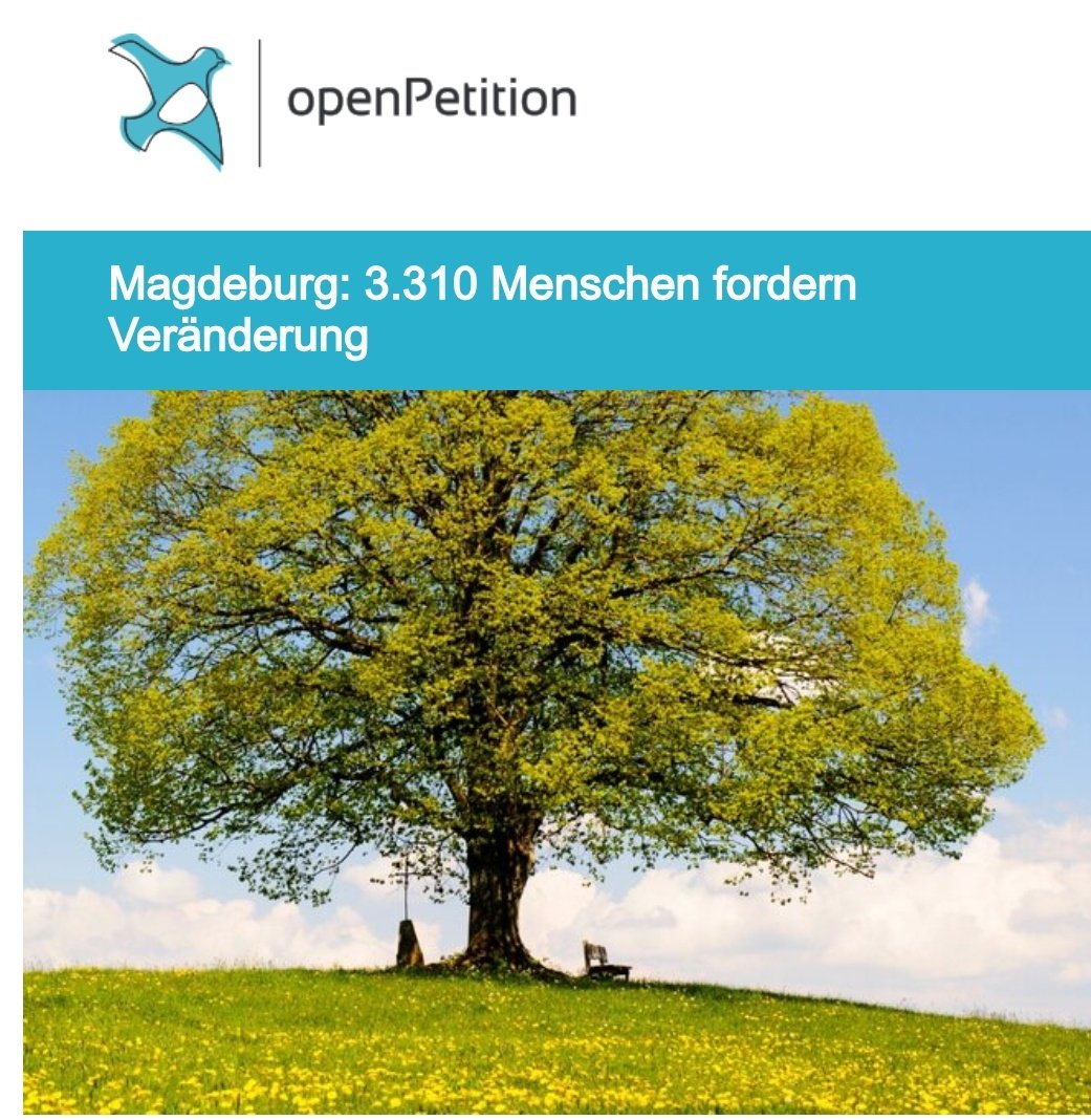 Die Ottersleber Bäume #Stadtweg #Magdeburg sind noch nicht gerettet. Unterstützt die Ideen für einen weitestgehenden Erhalt.
Über 3000 Menschen tuen es schon. Mach mit.
100 hundertjährige Linden stehen auf dem Spiel.
openpetition.de/petition/onlin…