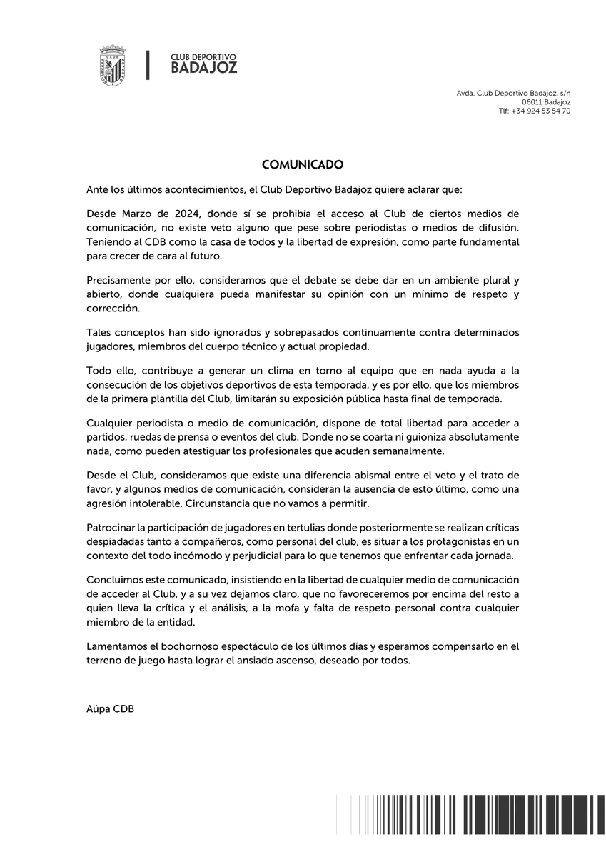CD Badajoz tweet media