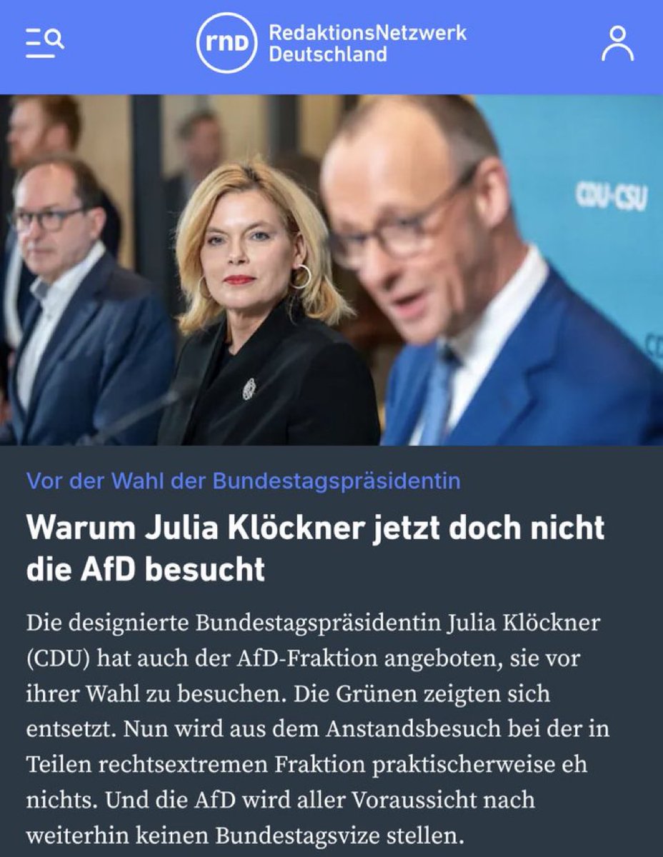 Was der CDU fehlt sind frei nach einem Nationalmannschafts Torwart „Eier“!!

Die fehlen der ganzen CDU.
Eine Partei ohne Rückgrat. Das Volk ist euch egal!

Ihr könntet auf die Grünen komplett. verzichten, wenn man die versprochene Politik machen würde und keine Mauern hochzieht.
