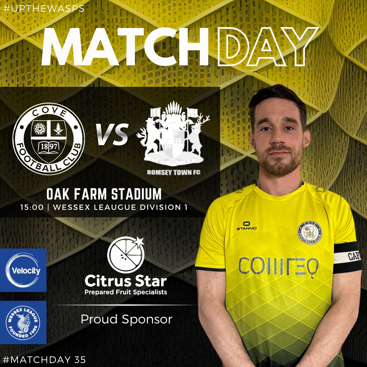 Cove Football Club (@covefc_official) on Twitter photo ๐๐๐๐๐๐๐๐ | #UpTheWasps ๐กโซ๏ธ
Itโs <a href="/nonleaguedayuk/">Non-League Day</a>! Get down to Oak Farm and support the lads๐
<a href="/wessexleague/">Velocity Wessex League</a> ๐๐๐ฉ๐๐ฆ๐๐ข๐ก ๐ญ ๐
๐<a href="/Romseytownfc1/">Romsey Town Football Club</a>
๐๏ธOak Farm Stadium
๐GU14 8PF
โฑ๏ธ15:00pm Kickoff
๐๏ธSAT 22/03
๐บBar/kitchen open ๐๐๐๐๐๐๐๐ | #UpTheWasps ๐กโซ๏ธ
Itโs <a href="/nonleaguedayuk/">Non-League Day</a>! Get down to Oak Farm and support the lads๐
<a href="/wessexleague/">Velocity Wessex League</a> ๐๐๐ฉ๐๐ฆ๐๐ข๐ก ๐ญ ๐
๐<a href="/Romseytownfc1/">Romsey Town Football Club</a>
๐๏ธOak Farm Stadium
๐GU14 8PF
โฑ๏ธ15:00pm Kickoff
๐๏ธSAT 22/03
๐บBar/kitchen open