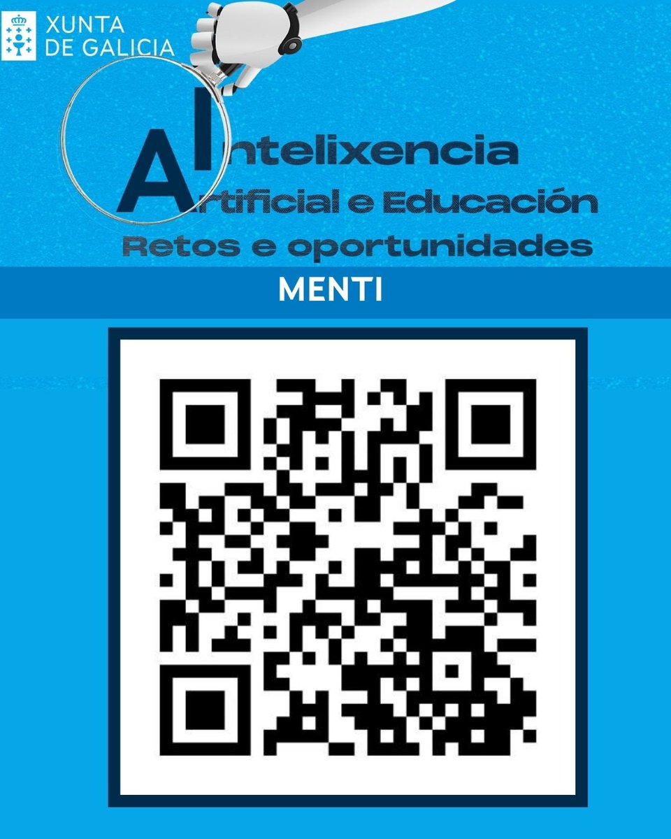 CAFIgalicia's tweet image. ✅Pregunta aos relatores. Accede a través de MENTI e engadindo o seguinte código: 4870 9235

#CAFI_educaciondixital 
#Eduxunta #CAFI  #InteligenciaArtificial #AI #IA
