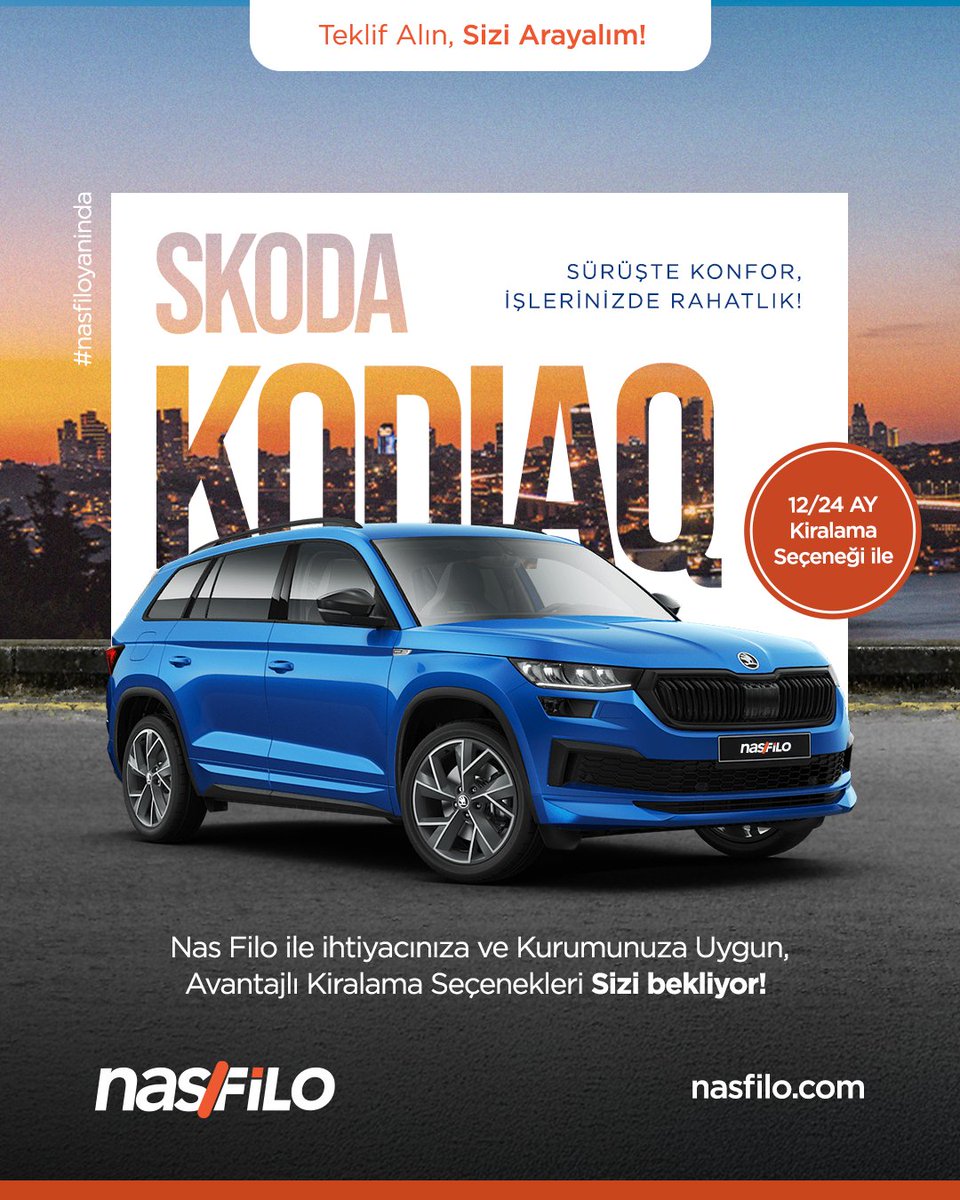 Skoda Kodiaq, Geniş iç hacmi, gelişmiş teknoloji özellikleri ve konforlu sürüşüyle, her yolculukta rahatlık ve güvenliği bir arada sunuyor. 🚗
Nas Filo ile işlerinizi kolaylaştırırken, yolda da konforu hissedin! ✨

🌐 nasfilo.com

#NasFilo #FiloKiralama #Prestij