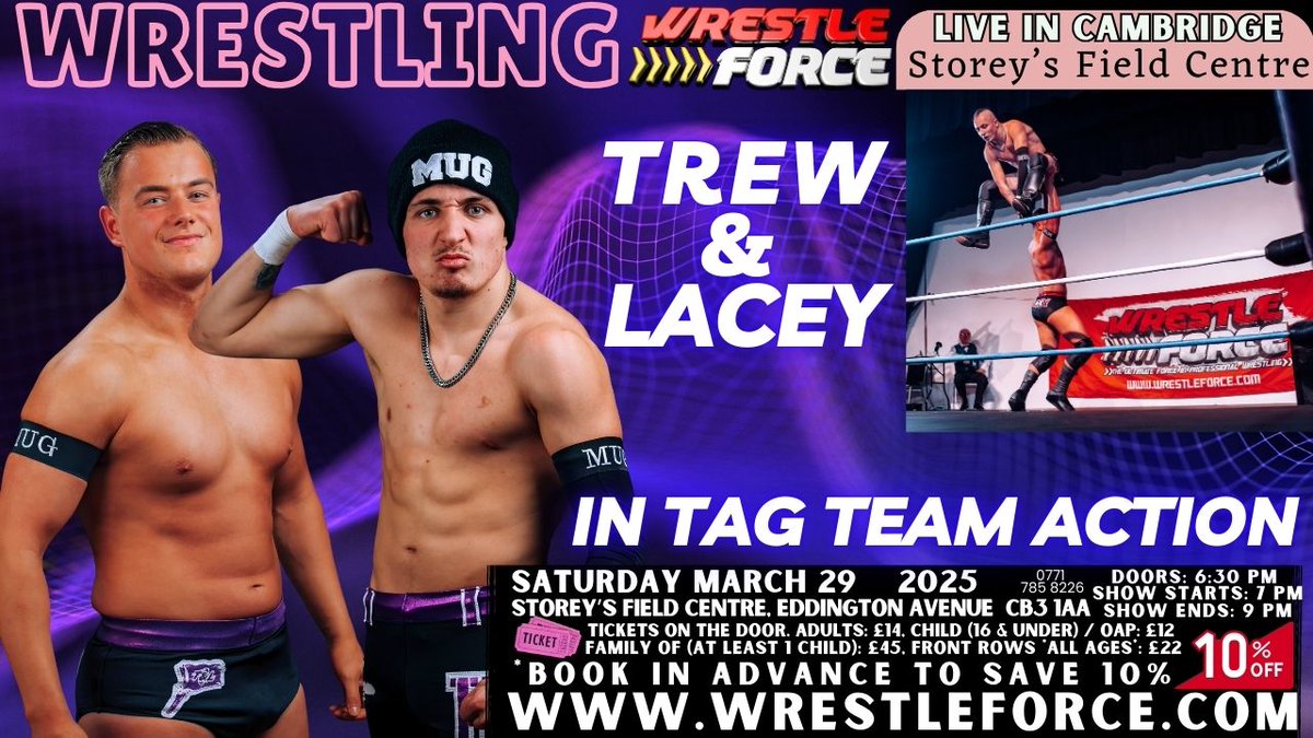 WrestleForce (@wrestleforceuk) on Twitter photo Attendees of <a href="/ProWrestleEAST/">Pro Wrestling EAST</a> may recall Kieron Lacey's transformation to the military side...
Next week at WrestleForce's 1st event <a href="/storeysfield/">Storey's Field Centre</a> we see Trew and Lacey, the WrestleForce tag team who are taking the country, and more recently, the world by storm!
BOOK IN Attendees of <a href="/ProWrestleEAST/">Pro Wrestling EAST</a> may recall Kieron Lacey's transformation to the military side...
Next week at WrestleForce's 1st event <a href="/storeysfield/">Storey's Field Centre</a> we see Trew and Lacey, the WrestleForce tag team who are taking the country, and more recently, the world by storm!
BOOK IN