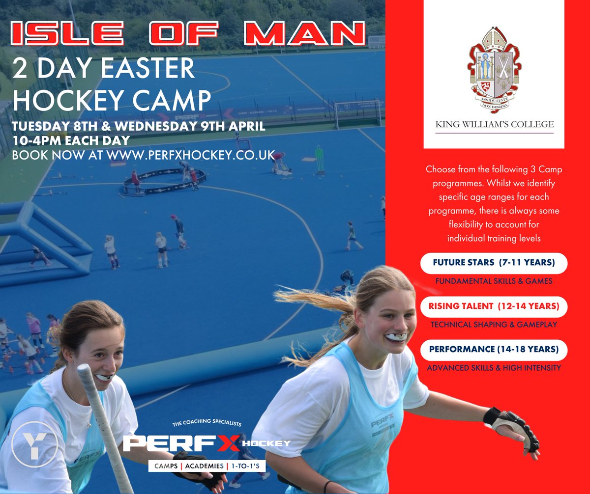 🚨 ISLE OF MAN – WE’RE BACK! 🚨

After an incredible first camp last summer, we’re excited to return to King William’s College this Easter for a 2-day hockey camp! 🏑🔥

📅 Tuesday 8th &amp; Wednesday 9th April
⏰ 10AM – 4pm each day
📍 King William’s College

#IsleOfManHockey