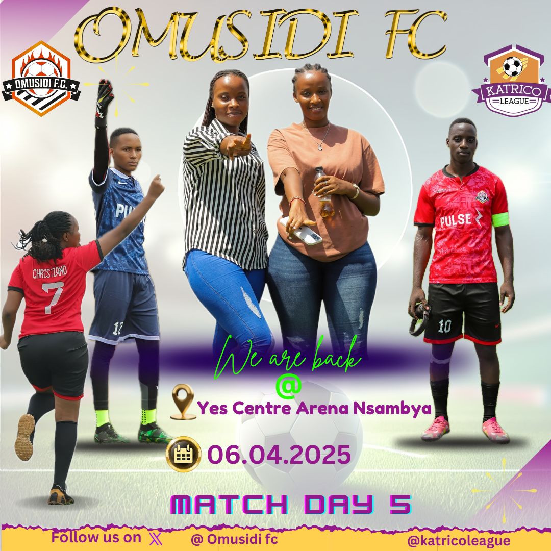 The KATRICO league is back and so we are !!
 🗓️ 6th April
📍 Yes Centre Arena Nsambya 
#OMUSIDI_FC
<a href="/Katricoleague23/">Katrico Sports League</a> <a href="/omwokifc2013/">Omwokifc</a> <a href="/Akacencefc_2009/">Akacencefc</a>