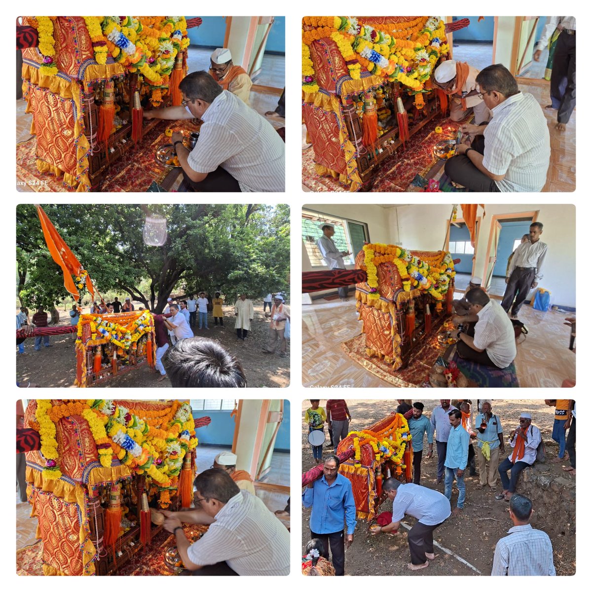 vinaysnatu's tweet photo. माखजन येथील आमच्या मूळ गावातील  निवासस्थानी ग्रामदेवता श्री वाघजाई देवीच्या पालखी चे आगमन झाले यावेळी मनोभावे पूजा करून देवीच्या चरणी नतमस्तक झालो. https://t.co/BvQCi7fHvN