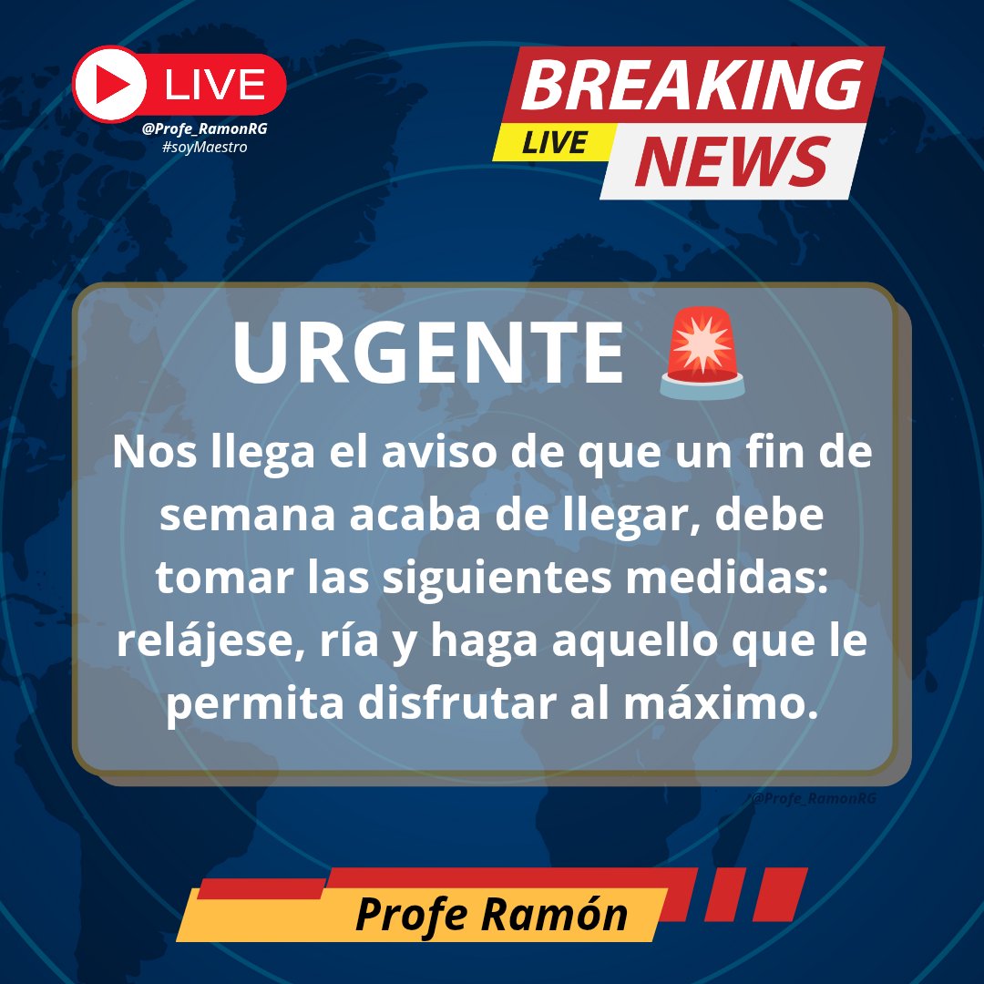 ¡URGENTE! 🚨
#soyMaestro ☺️😉