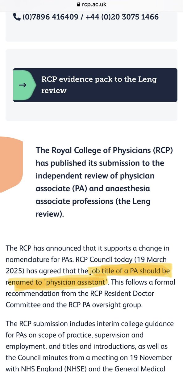Philip Pearson (@respirologist) on Twitter photo I missed this yesterday, but it’s significant: <a href="/RCPhysicians/">Royal College of Physicians</a> Council has called for PAs to be renamed physician assistants, not associates.
I think this will require an amendment to the AA & PA Order 2024; what other changes are required?
#RCPTimeForChange I missed this yesterday, but it’s significant: <a href="/RCPhysicians/">Royal College of Physicians</a> Council has called for PAs to be renamed physician assistants, not associates.
I think this will require an amendment to the AA & PA Order 2024; what other changes are required?
#RCPTimeForChange