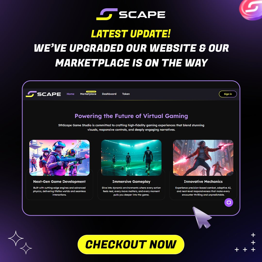 5th_scape's tweet image. Our website has been upgraded with better performance, a sleek design, and improved features 🚀. And the best part? Our Marketplace is on the way, bringing even more opportunities your way! 💡

🔥 Explore the upgrade: 5thscape.com

#5thScape #5SCAPE #vrgaming…