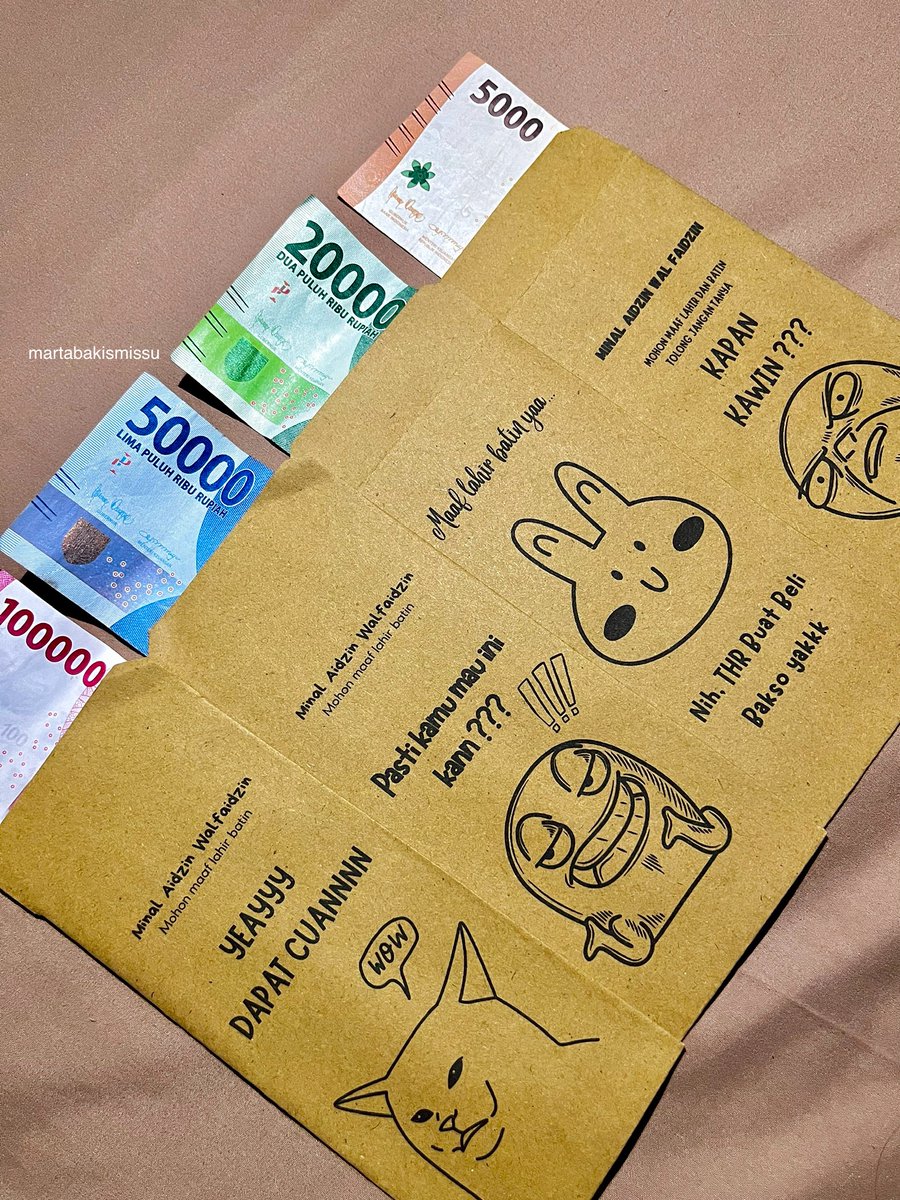 martabakismissu's tweet photo. Normalisasi ngasih THR ke ponakan/bocil tergantung mulut mamaknya...

Yang nanya "kapan nikah?" dapet paling banyak 😆👌 https://t.co/aaIpsOtTkV