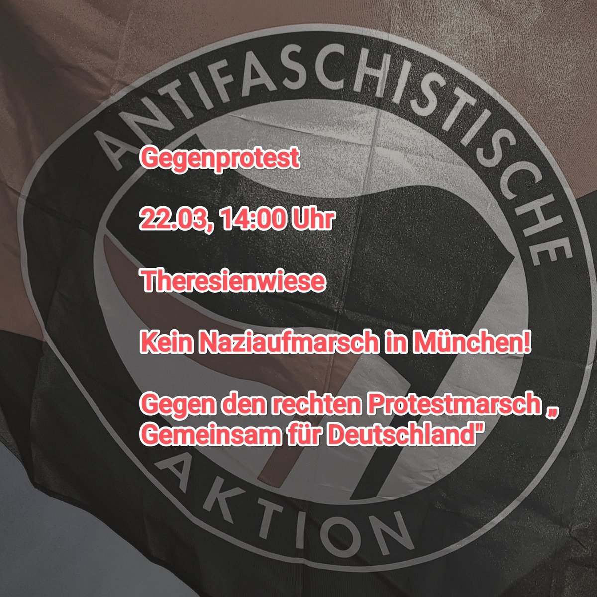 Wir sehen uns❗❤️🖤
14 Uhr Theresienwiese.
#MünchenNazifrei 
#muc2203 #NazisRaus 
#gemeinsam #gegenRechts