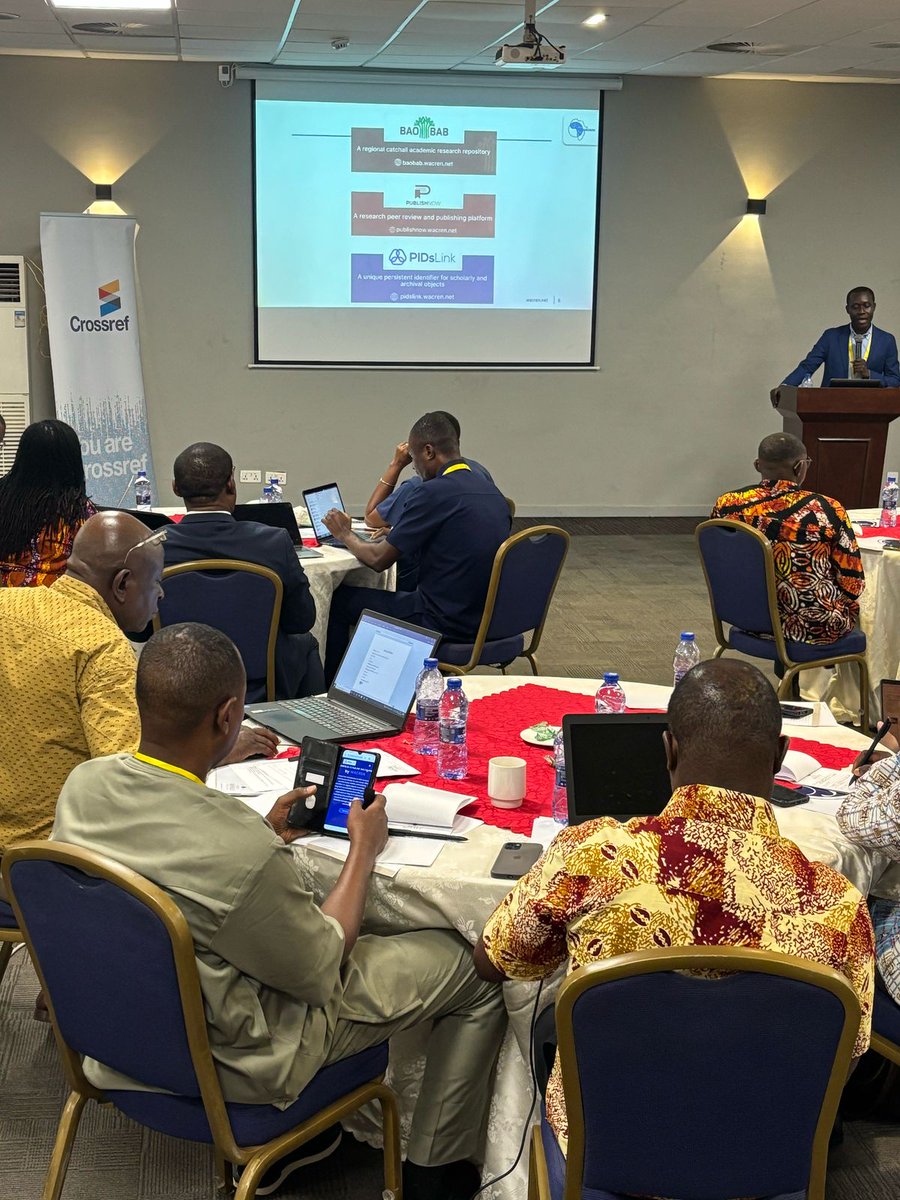 WACREN (@wacren) on Twitter photo This week, we joined <a href="/CrossrefOrg/">Crossref (inactive Jan 2025)</a> Accra, where <a href="/nobleeffah/">Kwaku Effah Amponsah</a> shared our contributions to advancing #openscience through the <a href="/LIBSENSE/">LIBSENSE</a> programme. We talked about our #repositories, PIDs service and publishing platform. #BAOBAB #PIDsLink #PublishNow. See more about our services on This week, we joined <a href="/CrossrefOrg/">Crossref (inactive Jan 2025)</a> Accra, where <a href="/nobleeffah/">Kwaku Effah Amponsah</a> shared our contributions to advancing #openscience through the <a href="/LIBSENSE/">LIBSENSE</a> programme. We talked about our #repositories, PIDs service and publishing platform. #BAOBAB #PIDsLink #PublishNow. See more about our services on