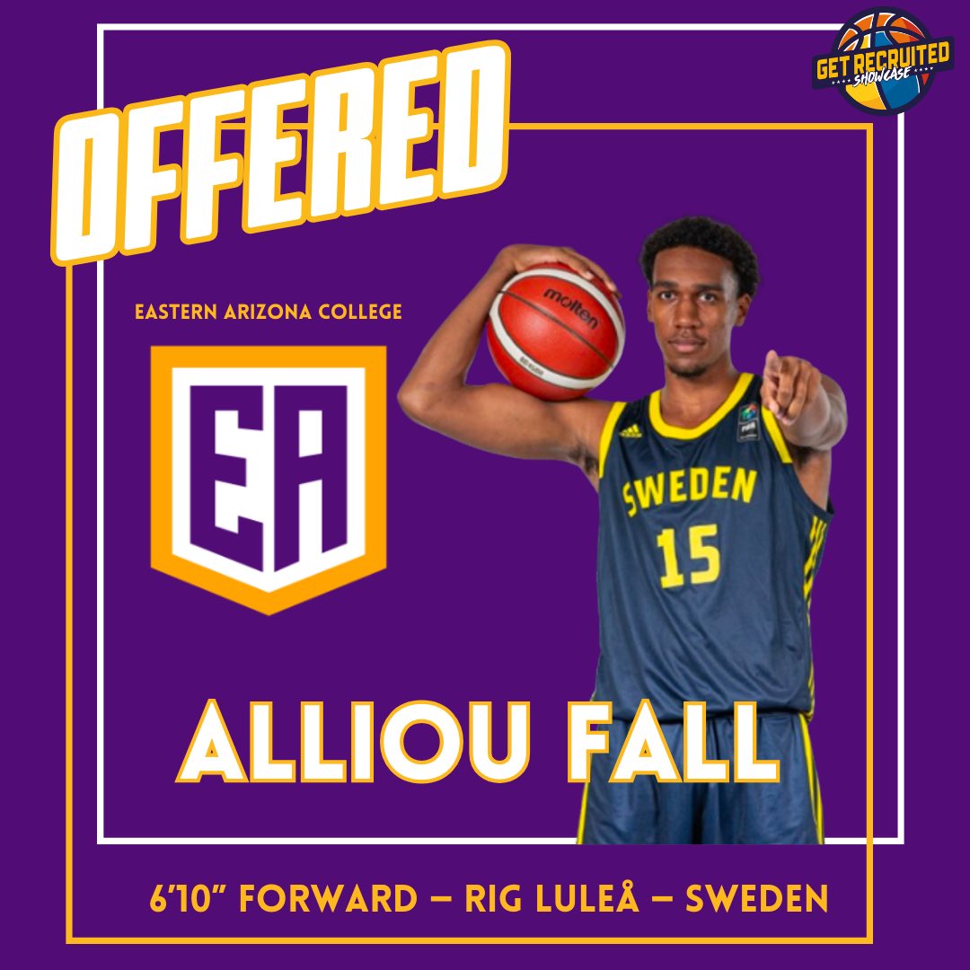 🇸🇪6’10” F/C Alliou Fall (2025) has been offered by Eastern Arizona 👏🏻👏🏻
