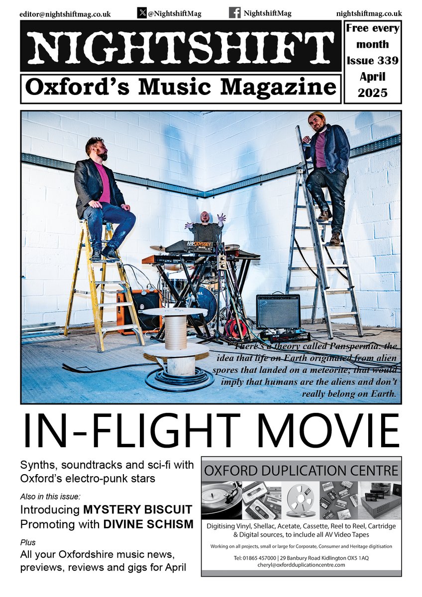Nightshiftmusicmag (@nightshiftmag) on Twitter photo April's <a href="/NightshiftMag/">Nightshiftmusicmag</a> is online now at nightshiftmag.co.uk/2025/apr.pdf featuring electro-rock stars <a href="/_InFlightMovie_/">In-Flight Movie</a> + <a href="/mystbisc/">Mystery Biscuit</a> <a href="/DivineSchism/">Divine Schism</a> + loads more, including five pages of local gigs for the month. April's <a href="/NightshiftMag/">Nightshiftmusicmag</a> is online now at nightshiftmag.co.uk/2025/apr.pdf featuring electro-rock stars <a href="/_InFlightMovie_/">In-Flight Movie</a> + <a href="/mystbisc/">Mystery Biscuit</a> <a href="/DivineSchism/">Divine Schism</a> + loads more, including five pages of local gigs for the month.