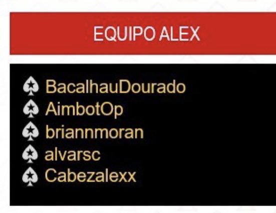 Mi Equipazo para las scoop league de PokerStars que empiezan mañana! Esto está ganado 💪🏼💪🏼💪🏼<a href="/AimbotPoker/">David</a> <a href="/briannmoran/">briannmoran</a> #cabezalexx #bacalau #alvarsc 

<a href="/PokerStarsSpain/">PokerStars España</a>