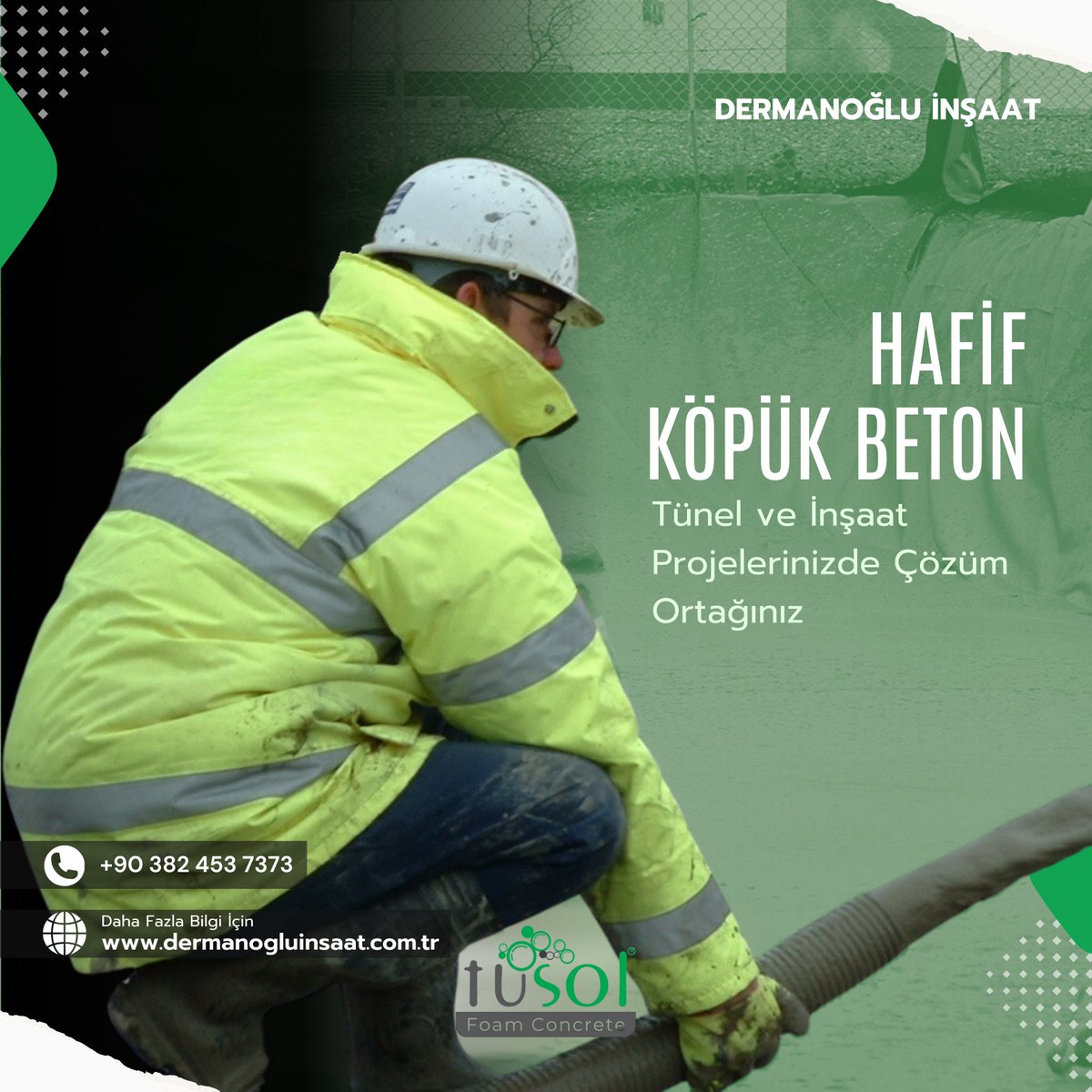 dermanogluins's tweet photo. Tünel ve inşaat projelerinizde güvenilir ve yenilikçi çözümler sunuyoruz! Hafif yapı malzemeleri ve köpük beton uygulamalarımızla projelerinizi daha dayanıklı ve verimli hale getiriyoruz.

📞 Detaylı bilgi için 📩

#TUSOL #İnşaat #TünelDolgu #HafifBeton #YapıTeknolojileri https://t.co/hQkBws3SiJ