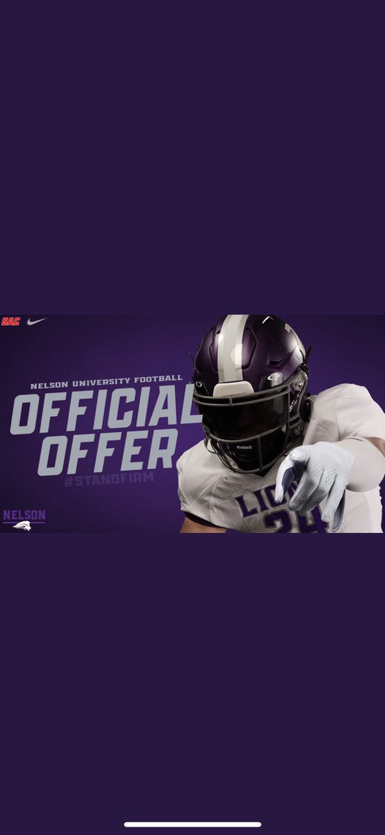 After a great conversation with <a href="/coach_hudgins/">Jared Hudgins</a> I’m blessed to announce my 10 offer to <a href="/NelsonUFootball/">NELSON Football</a>