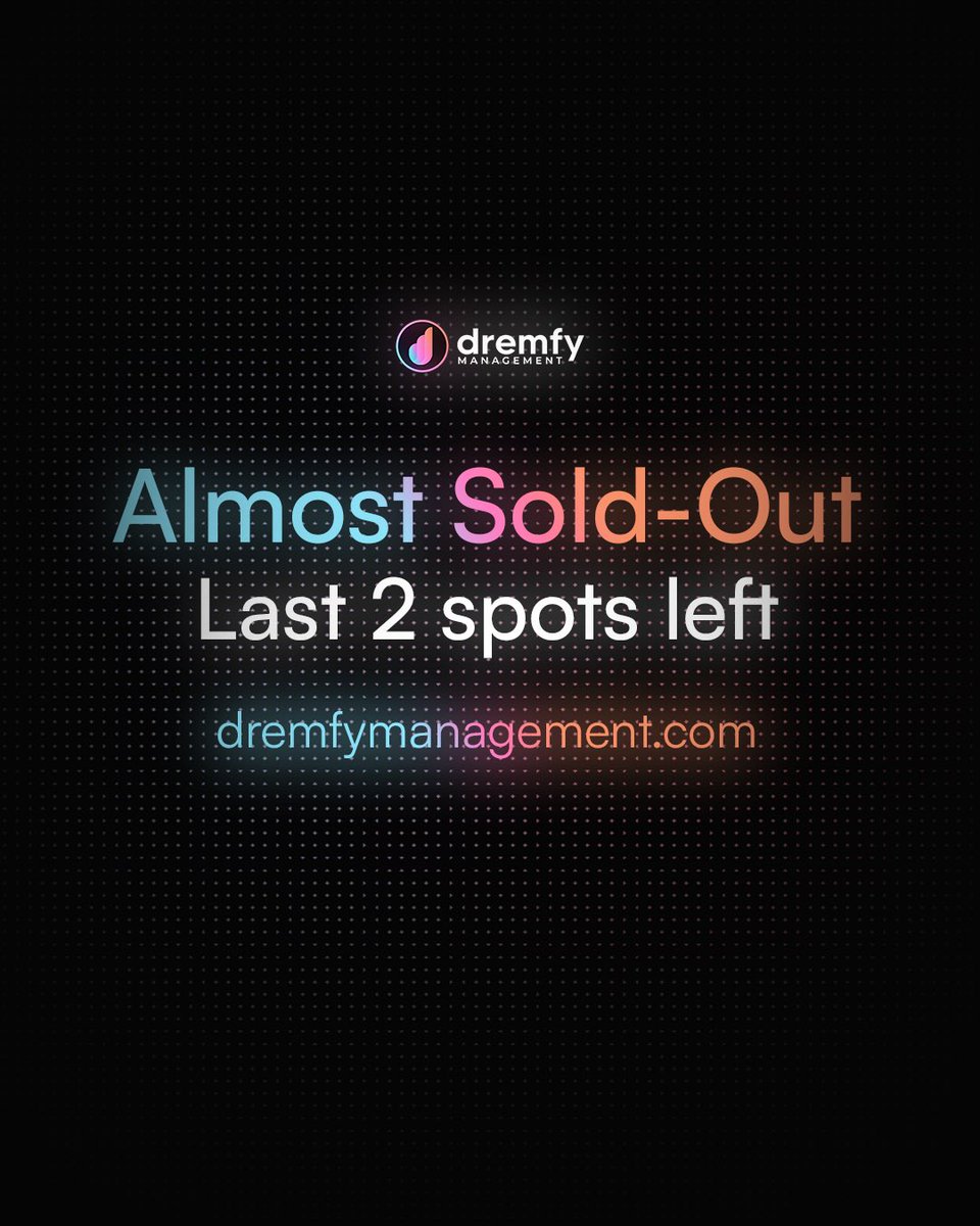 Last Chance! Only 2 Spots Left! 🚀

Our top-tier management agency is almost at full capacity! 🌟 
Don’t miss this exclusive opportunity to work with us and take your career or business to the next level.

✅ Expert Guidance
✅ Strategic Growth
✅ Unmatched Industry Connections