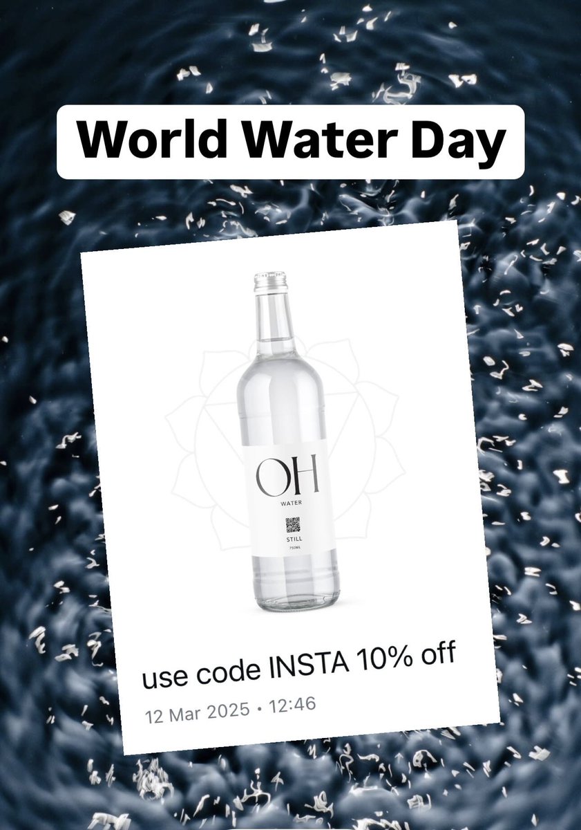 Today is World Water Day.

Take the time to consider this unique element. The liquid of life.

10% off when you use the code INSTA- and an extra 10% saving when you sign up to our easy to manage subscription.

OH Water- Drink In Frequency
ohwater.co.uk