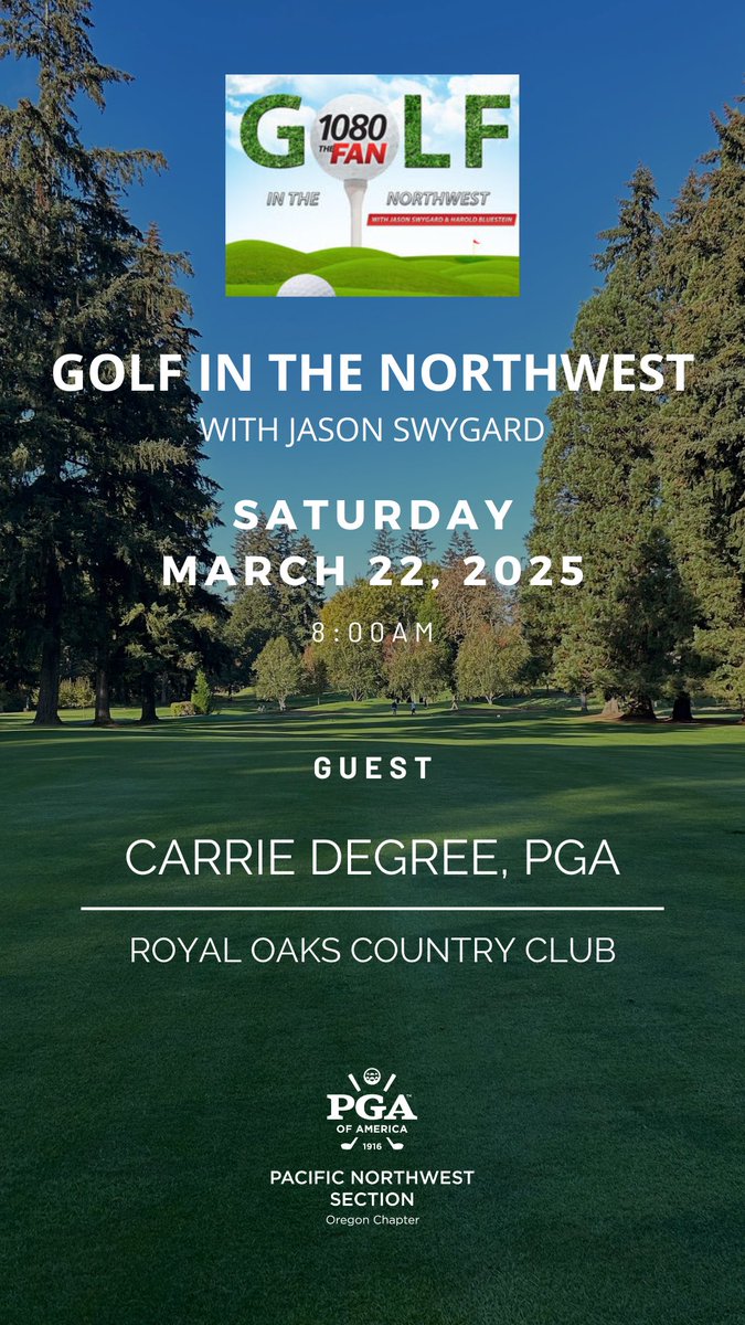 Carrie DeGree, PGA Lead Assistant Golf Professional joins SWAG at 8:30.
