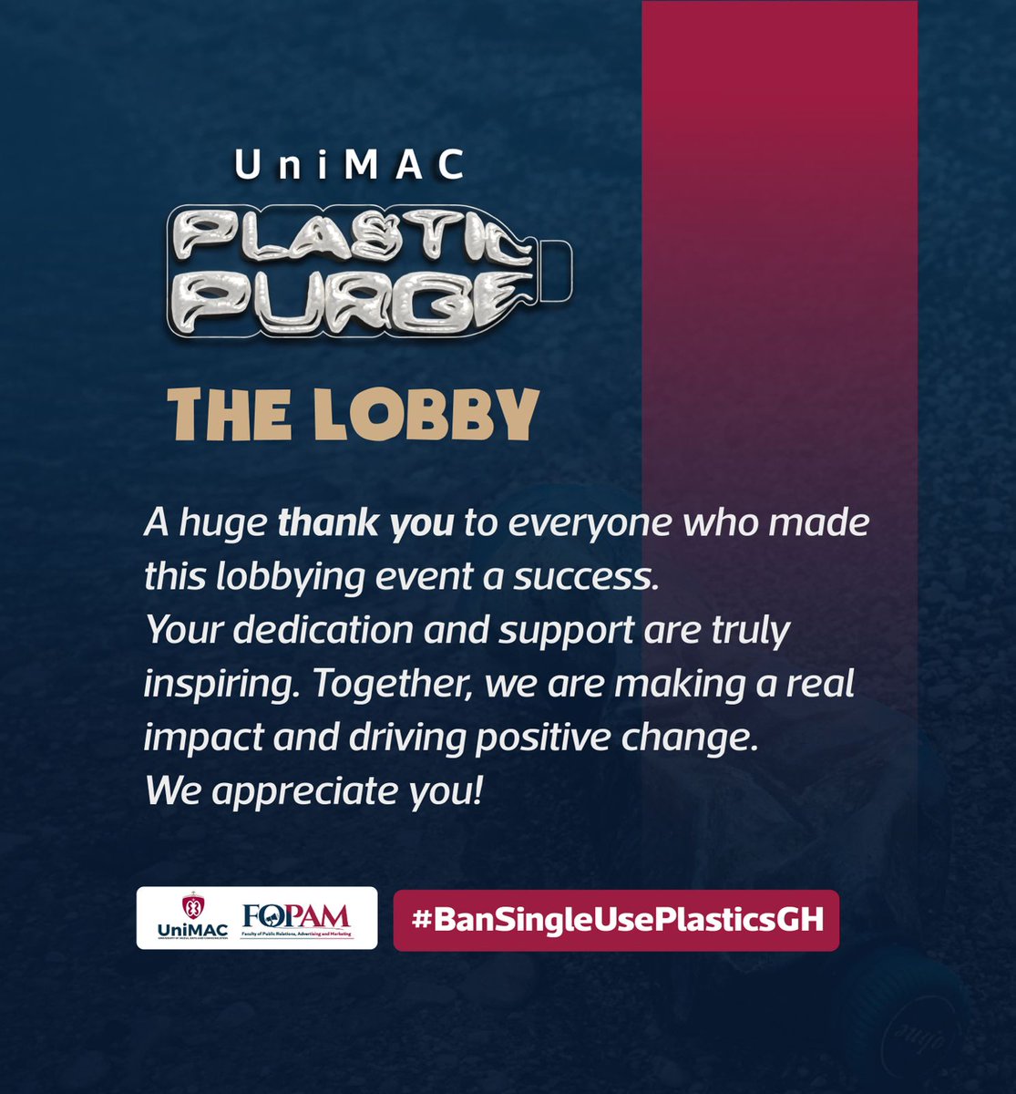 To all who engaged, shared, and made time for The Lobby, thank You. 
Let's continue to drive change for our environment 
#BanSingleUsePlasticsGH