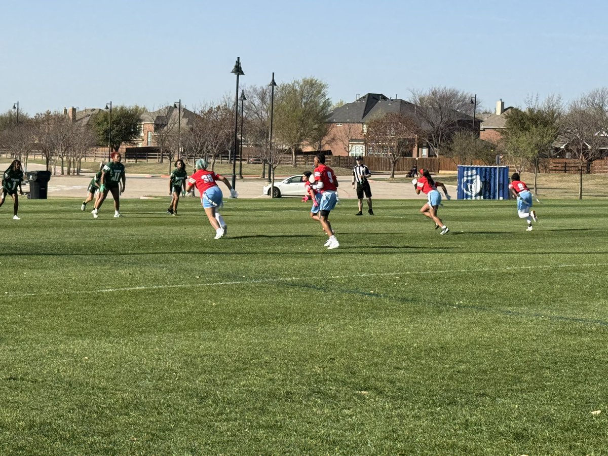 The Lady Cowboys Flag Football Team are out here putting on a show in their first game of the season. 24-0 over Madison. <a href="/DWCAthletics/">Carter Cowboy Nation</a> <a href="/dallasathletics/">Dallas ISD Athletics</a> <a href="/DWCarterHS/">Dallas Carter High School</a>